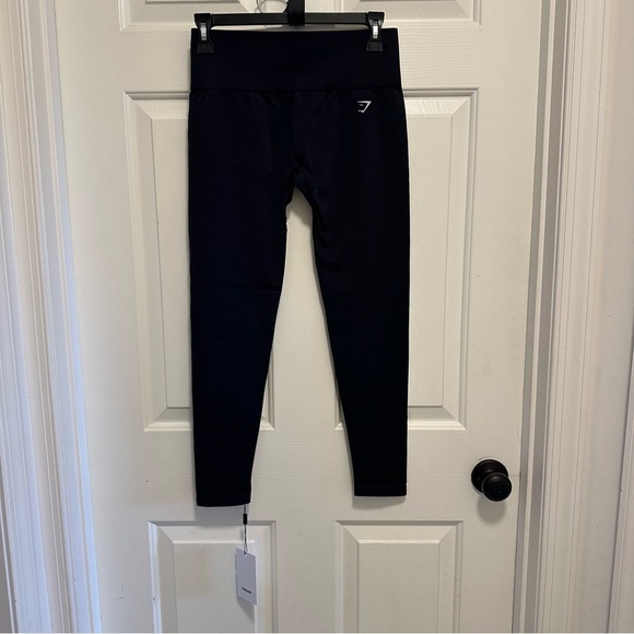 Gymshark Fit Mid Rise Leggings Black/white Size Small - Picture 3 of 8